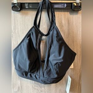 Cupshe Black Halter Neck bathing suit top